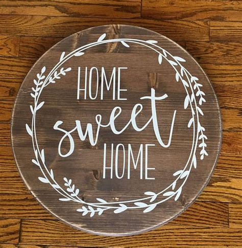 Home Sweet Home Round Wood sign Farmhouse Decor Rustic | Etsy | Round wood sign, Handmade home ...