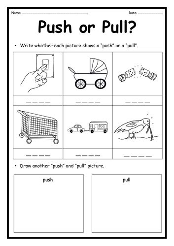 Push or Pull - Forces Worksheet | Teaching Resources