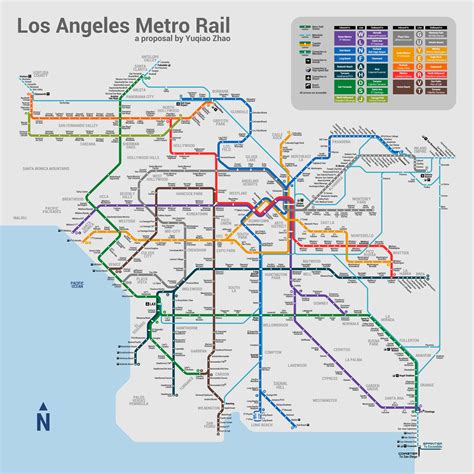 Los Angeles Metro Fantasy Map - post | Subway map design, Map, Train map