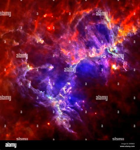 This Herschel image of the Eagle nebula shows the self-emission of the intensely cold nebula's ...