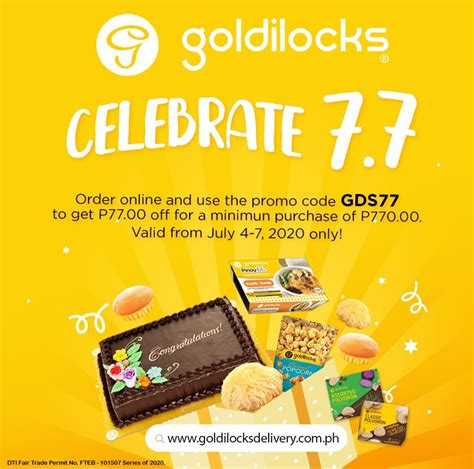 Manila Shopper: Goldilocks 7.7 Online Delivery Promo: July 2020