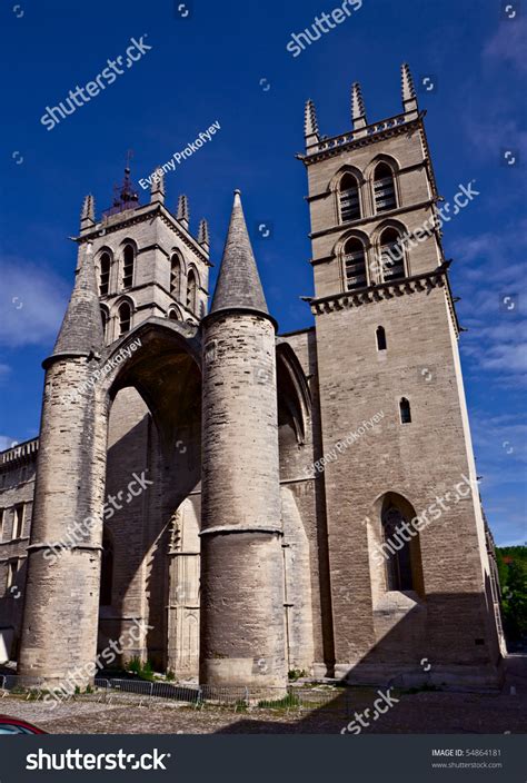 Ancient Cathedral Saint Pierre In Montpellier, France Stock Photo ...