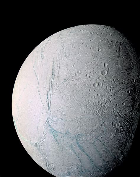 Icy Surface of Enceladus [5000x6309] : spaceporn