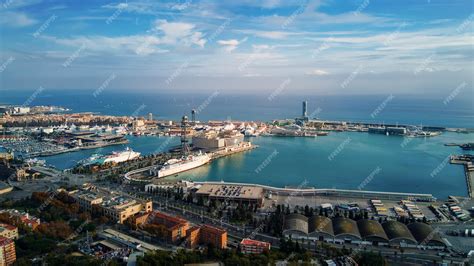 Free Photo | Aerial drone view of barcelona, spain