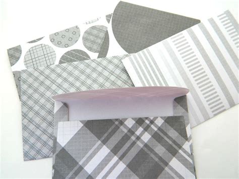 Paper Envelopes Handmade Gift Card Envelopes. Set of 10. Thank You Notes Envelopes. Grey and ...