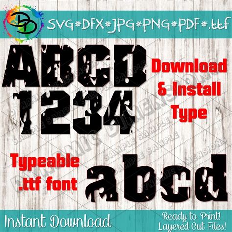Distressed font svg, grunge font, alphabet svg, Vintage font svg, mono By Dynamic Dimensions ...
