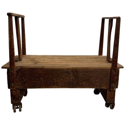 Rustic Industrial Rolling Lumber Cart For Sale at 1stDibs