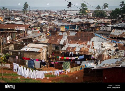 Kroo Bay slum, Freetown, Sierra Leone. Photo © Nile Sprague Stock Photo - Alamy