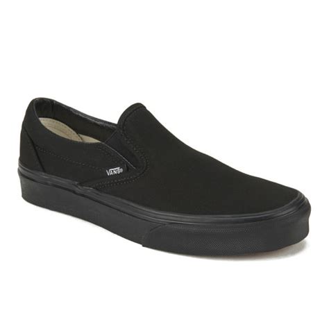 Vans Classic Slip-On Canvas Trainers - Black - FREE UK Delivery