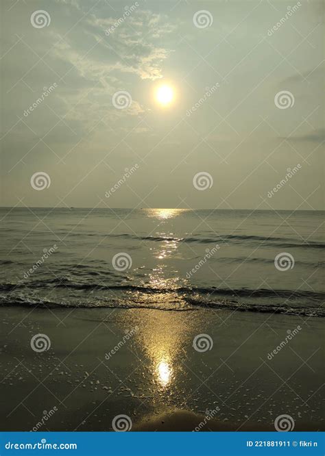 Golden Sunset in Anyer Beach Stock Image - Image of sunset, beach ...