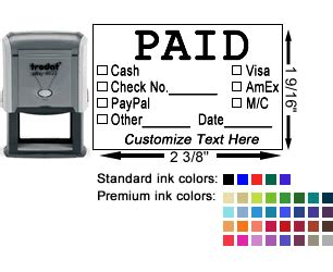 Paid Stamps | Invoice, Check, Paid Date Stamps | Customize & Order Online