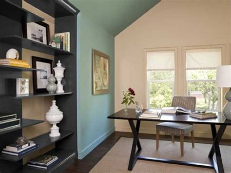 cream and blue theme interior - Google Search | Cozy home office, Home office colors, Green home ...