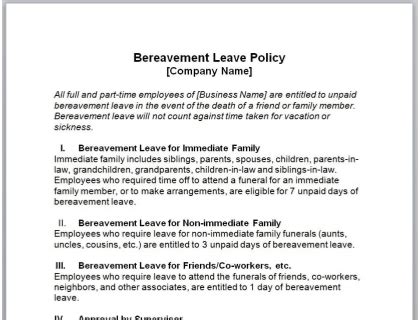 Bereavement Leave Policy [With Free Template]