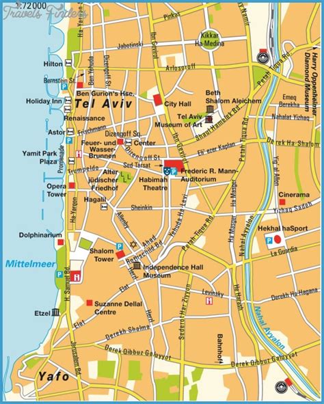 Tel Aviv Map - TravelsFinders.Com