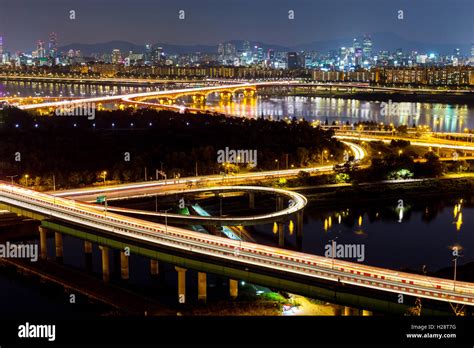 Seoul skyline at night Stock Photo - Alamy