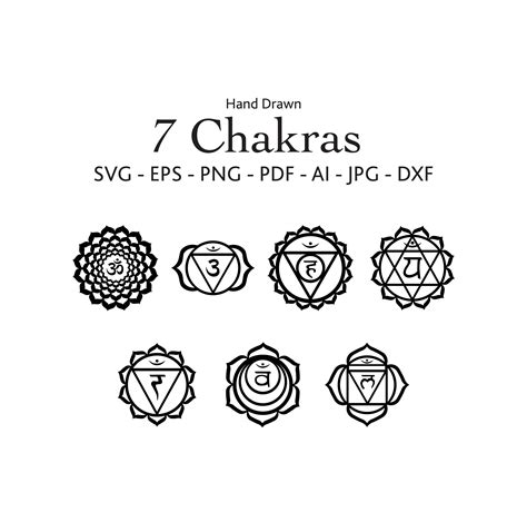 Seven Chakras Svg Chakra Symbols Svg Yoga Svg Seven Chakra Etsy Uk | My XXX Hot Girl