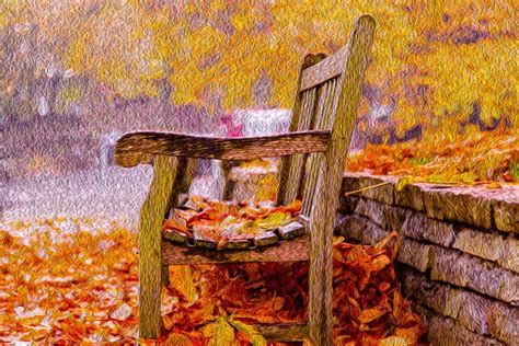 Oil Painting Autumn Park Free Stock Photo - Public Domain Pictures