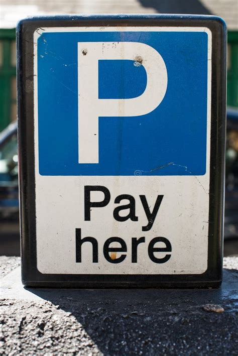 Pay here parking sign stock image. Image of detail, informational ...