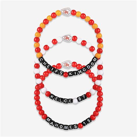 Travis Kelce & Patrick Mahomes Kansas City Chiefs 3 Pack Player Beaded ...