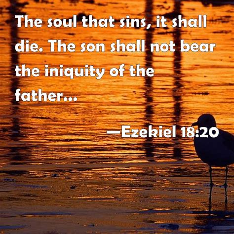 Ezekiel 18:20 The soul that sins, it shall die. The son shall not bear ...