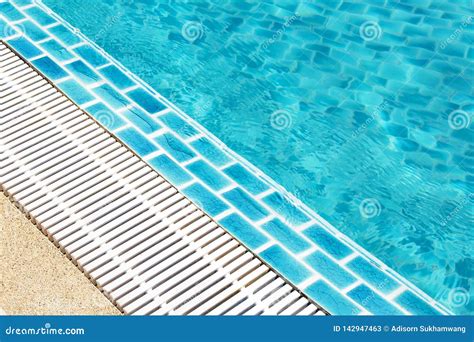 Pool Edge with Drainage Grill Stock Image - Image of relaxation ...