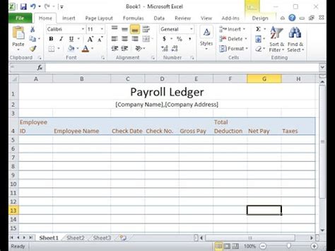 How to prepare Payroll Ledger in Excel - YouTube