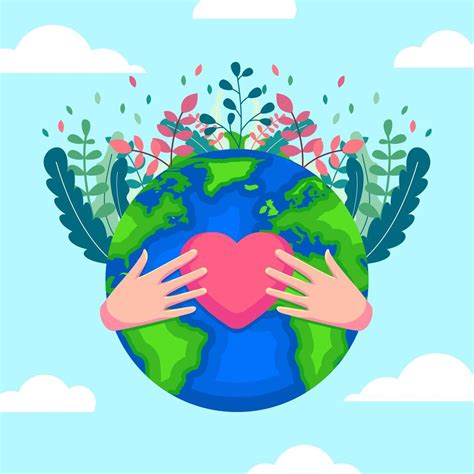 Earth's Day with Heart Icon 2171283 Vector Art at Vecteezy