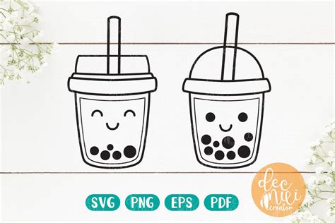 White and Black Bubble Tea SVG Cut File Cute Boba Bubble Tea - Etsy Canada