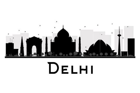 Delhi City skyline silhouette | City skyline silhouette, Skyline ...