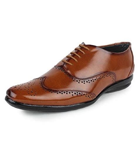 Zixer Tan Artificial Leather Formal Shoes Price in India- Buy Zixer Tan ...