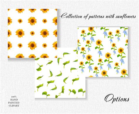 Sunflower Digital Scrapbook Paper seamless sunflower patterns | Etsy