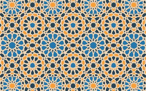 Blue orange islamic texture, islamic background, flowers islamic texture, retro islamic texture ...