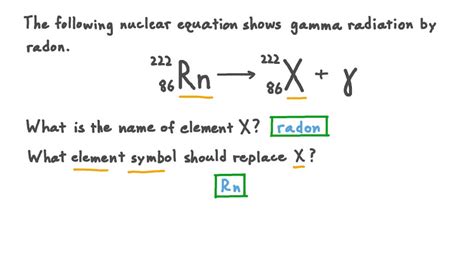 Question Video: Understanding Nuclear Equations of Gamma Emission | Nagwa