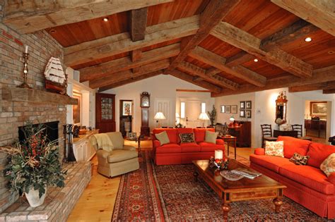 Ranch Style with Decorative Timbers - Traditional - Living Room ...