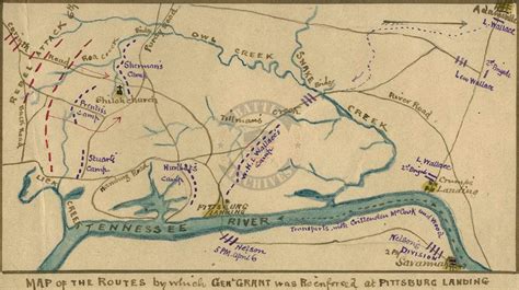 Shiloh, Tennessee Hand Drawn Battle Map – Battle Archives