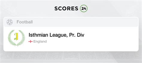 Standings of Isthmian League, Pr. Div 2023-2024 England Football