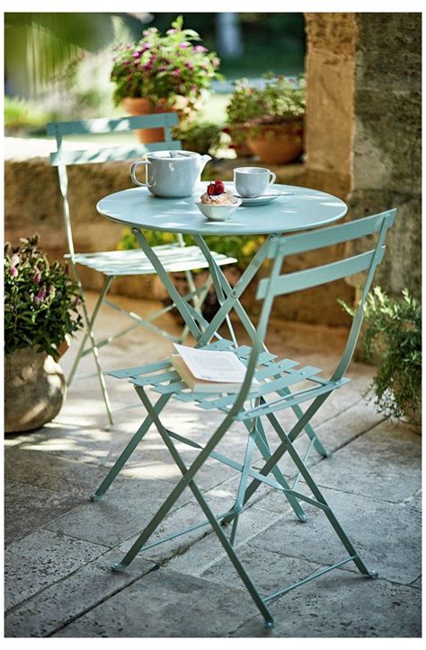 Argos Home Eve Folding 2 Seater Metal Bistro Set - Sage #small #garden #table #and #chair ...