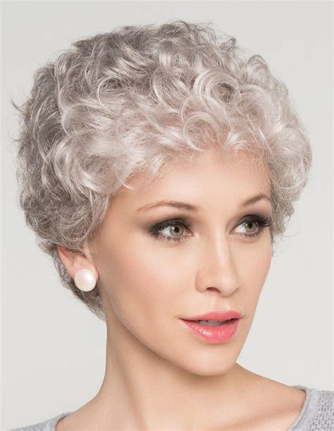 Natural Curly Grey Hair Wig For Older Women, Pixie Wigs, Capless Wigs, Grey Wigs - Heywigs.com