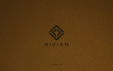 Download Rivian logo, 4k, car logos, Rivian emblem, brown stone texture ...