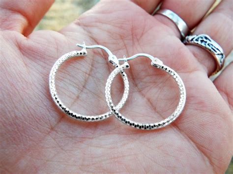 Bali Hoop Earrings Silver Balinese Sterling 925 Tribal Handmade Jewelry Patterned Traditional