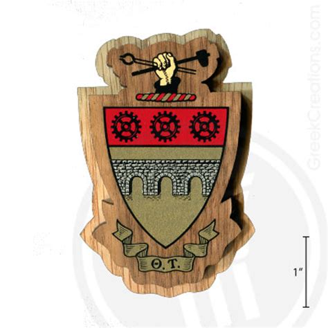 Theta Tau Large Raised Wooden Crest by Greek Creations