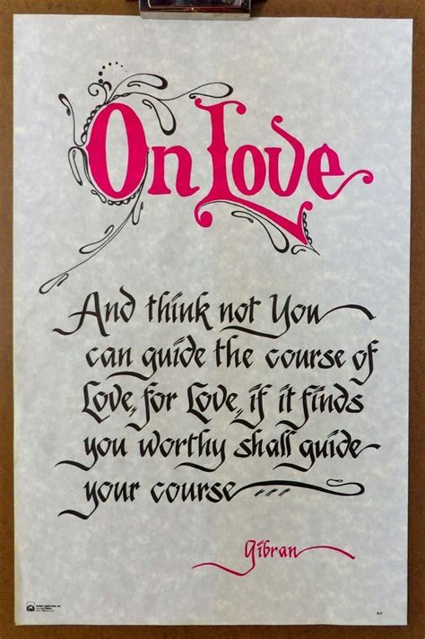 Vintage On Love Quote Kahlil Gibran Opaque Parchment/Vellum Poster Print Poem | Wise mind