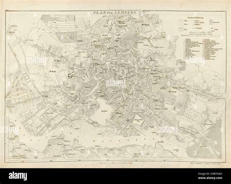 Lviv Map, Map of Lviv, Lemberg Map, Old Lemberg Map, Lviv Plan, Lviv ...