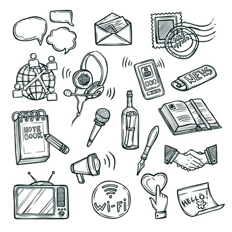 Communication Icon Set 443483 Vector Art at Vecteezy