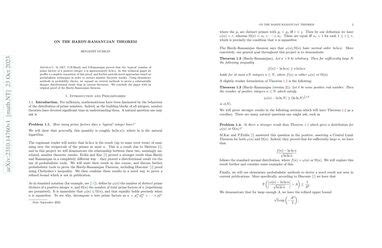 On the Hardy-Ramanujan Theorem | Papers With Code