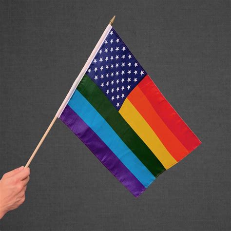 Rainbow American Stick Flag 12x18in | Rad Pride | You Shop We Donate