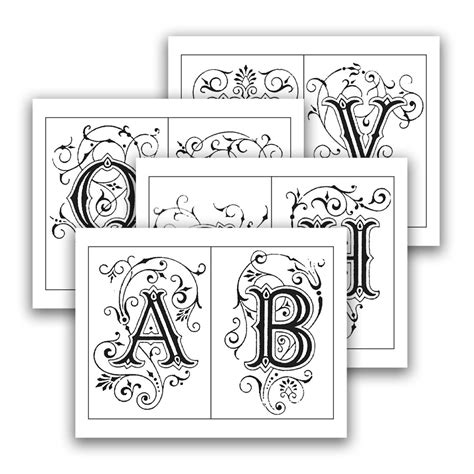 Illuminated Letters Printable Alphabet | Handlettering, Wasserfarben