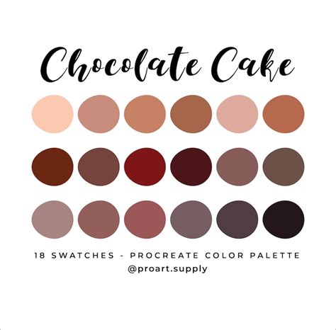 CHOCOLATE CAKE PROCREATE Color Palette Hex Codes Brown, Purple, Beige ...