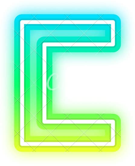 gradient neon letter c font - 素材 - Canva可画