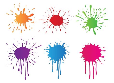 Free Vector | Coloured paint stains collection